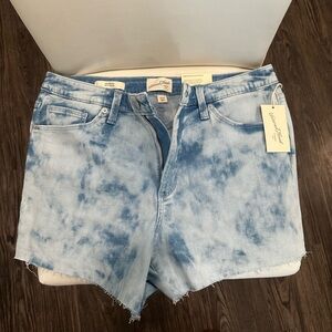 Light Blue Tie-Dye Jean Shorts